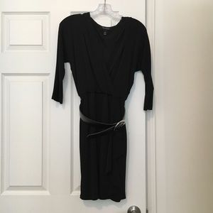 WHBM 3/4 Sleeve Black Dress